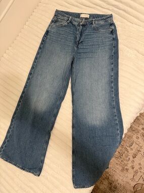Zara Light Blue Wide-Leg Jeans